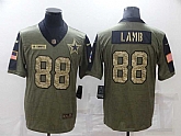 Nike Cowboys 88 CeeDee Lamb Olive Camo 2021 Salute To Service Limited Jersey Dzhi